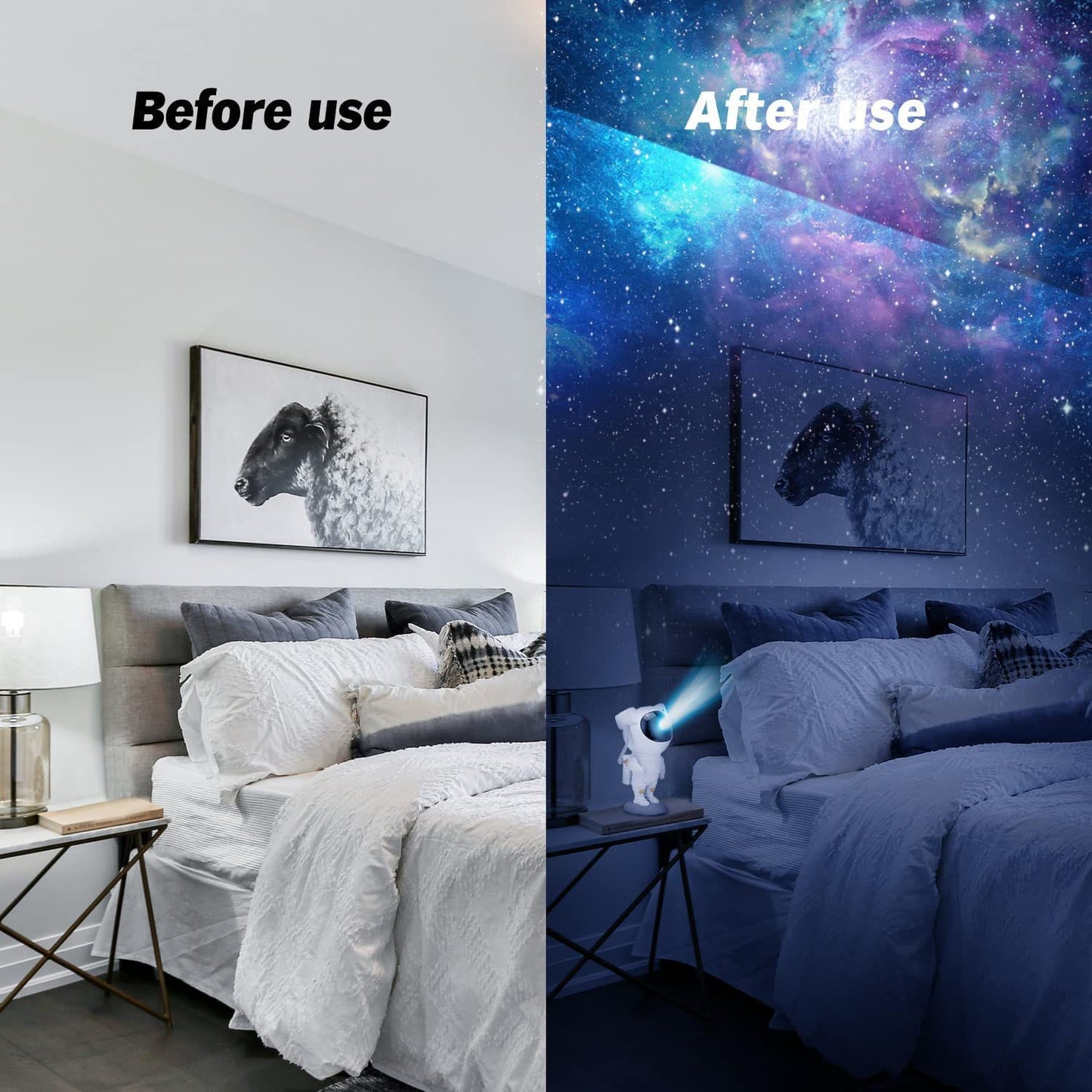 Robot Sky Space Stars Light Astronaut Galaxy Projector, Night lamp