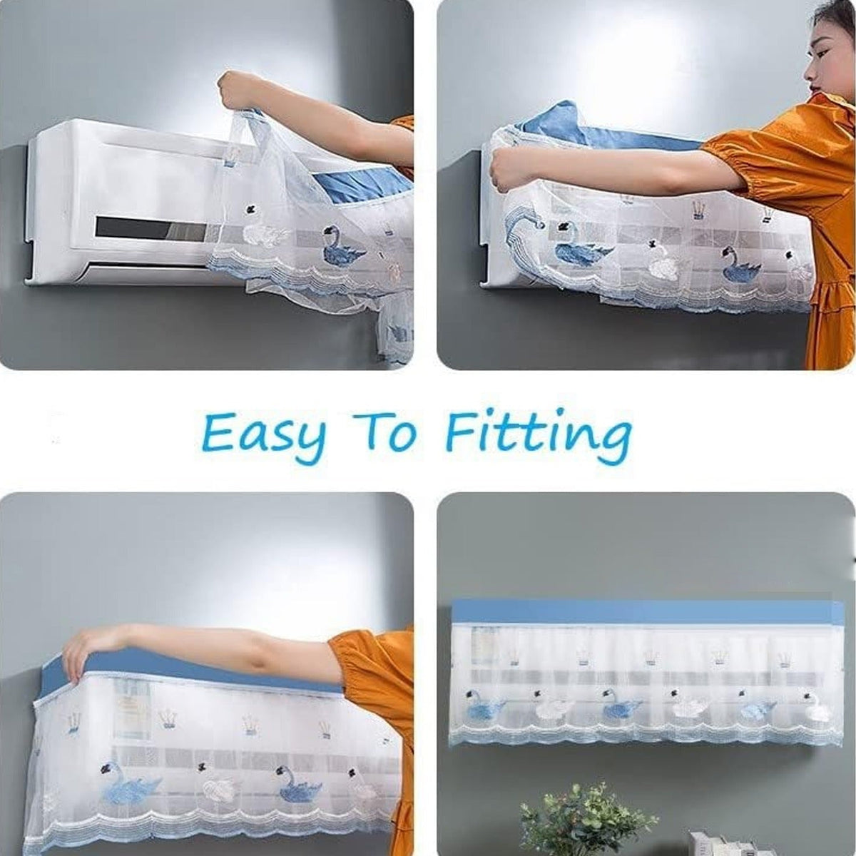 Folding Split AC Dust Cover – Washable, Dust proof (1 Pc, approx 1 Ton)