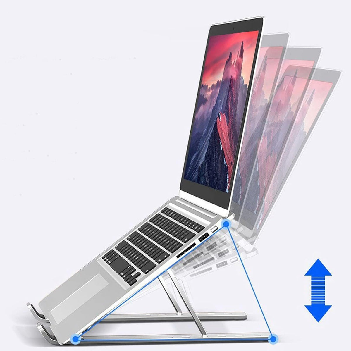 Metal Portable Laptop Stand, with 7 Adjustable Angles